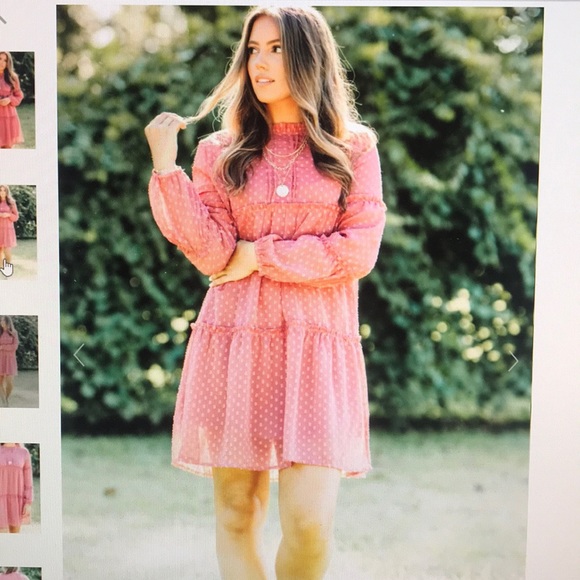 Watch and wait brick red Swiss dot dress - Picture 4 of 4